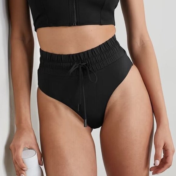 Good American Other - Good American High Rise Waist Framer Boxer Bikini Bottom Size 2 Medium Black